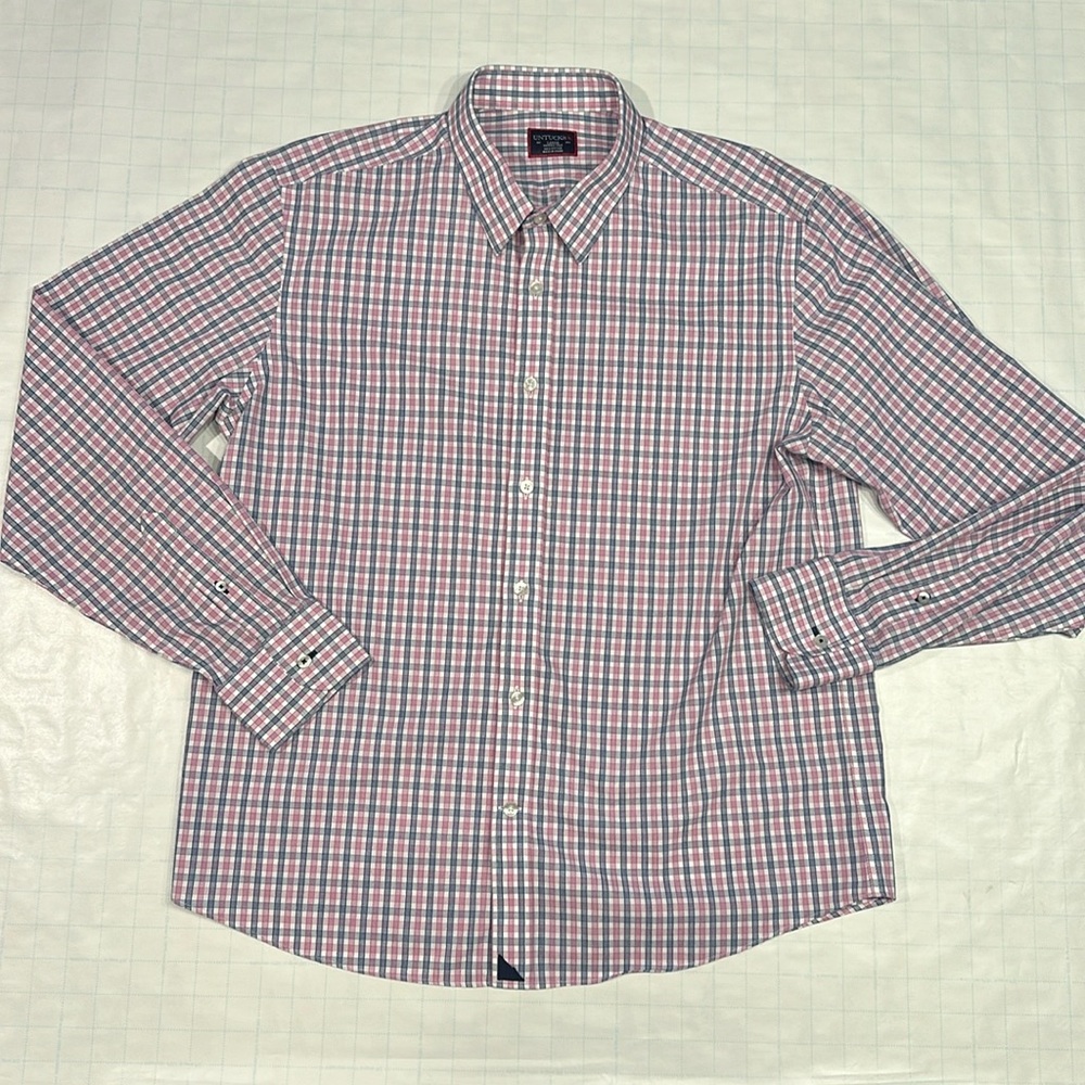 UNTUCKit Men's Red and Blue Plaid Dress Shirt